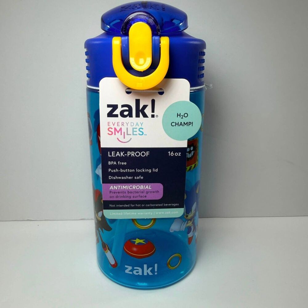 Sonic the Hedgehog Zak! 16oz Water Bottle – Leak‑Proof – BPA‑Free –Antimicrobial